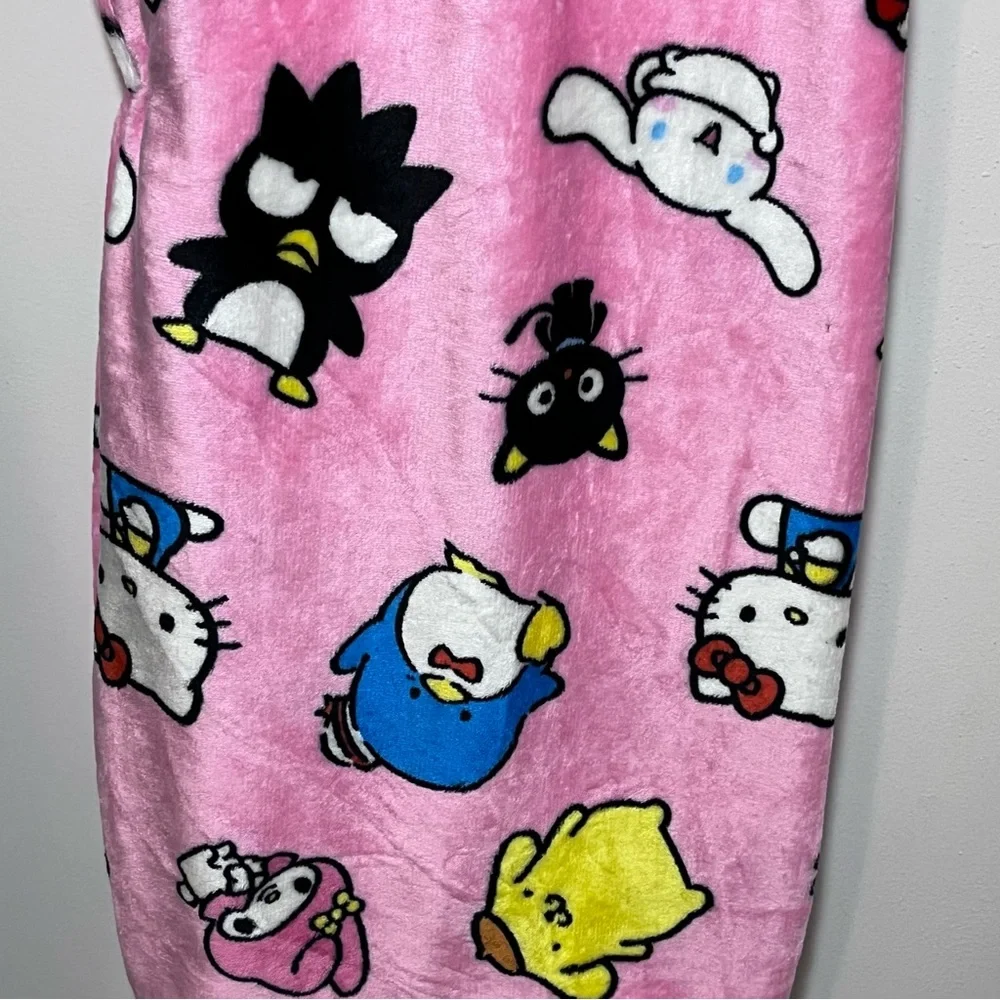 Hello Kitty And Friends Pink Plush Throw Blanket Twin Size